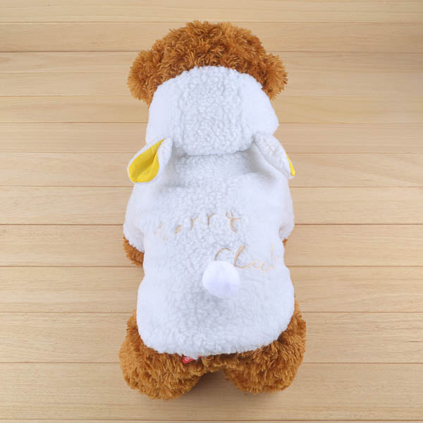 Pet Costume Small Dog Clothes Coat White Sheep Puppy Hoodie