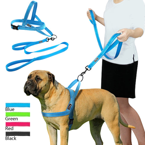 No Pull Reflective Dog Harness Leash Set