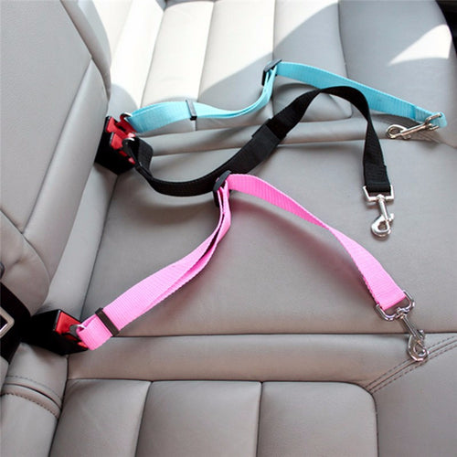 1pc Nylon Pets Puppy Seat Lead Leash Dog Harness Vehicle