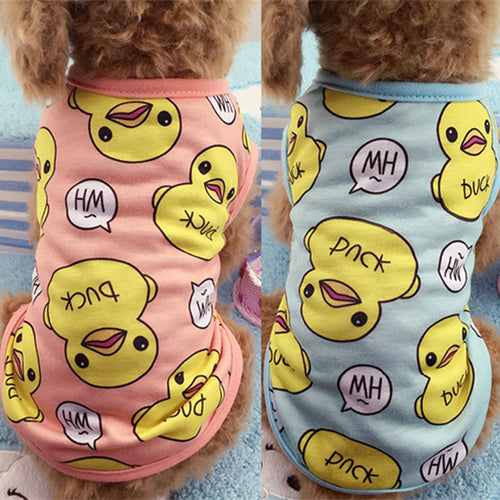 Cute Pet Dog Clothes Duck Printed