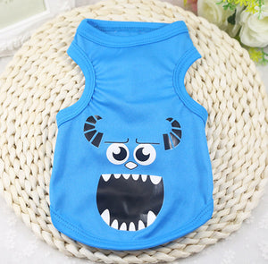 Cute Pet Dog Clothes Duck Printed Cotton T-shirt Vest