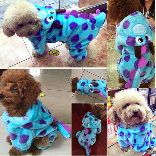 pet cat dog clothes in cold winter visual blue dragon dog coats